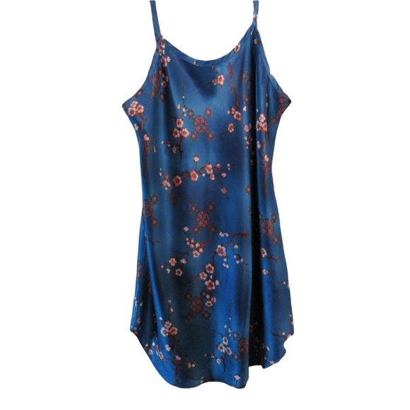 Gilligan & O'Malley Other - ◼GILLIGAN & O'MALLEY◼ Teal Blue Cherry Blossom Silky Nightgown ▪ Plus XXL